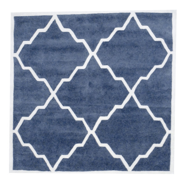 Herat Oriental Handmade Tufted Wool Blue/White Rug Wayfair